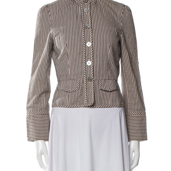 Marc Jacobs Jackets & Blazers - Marc Jacobs Vintage Blue and White Seersucker Striped Blazer Fitted Structured